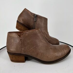 LUCKY BRAND BROWN LEATHER BARDON BOOTIE, PADDED INSOLE,‎ COMFORTABLE AND STYLISH